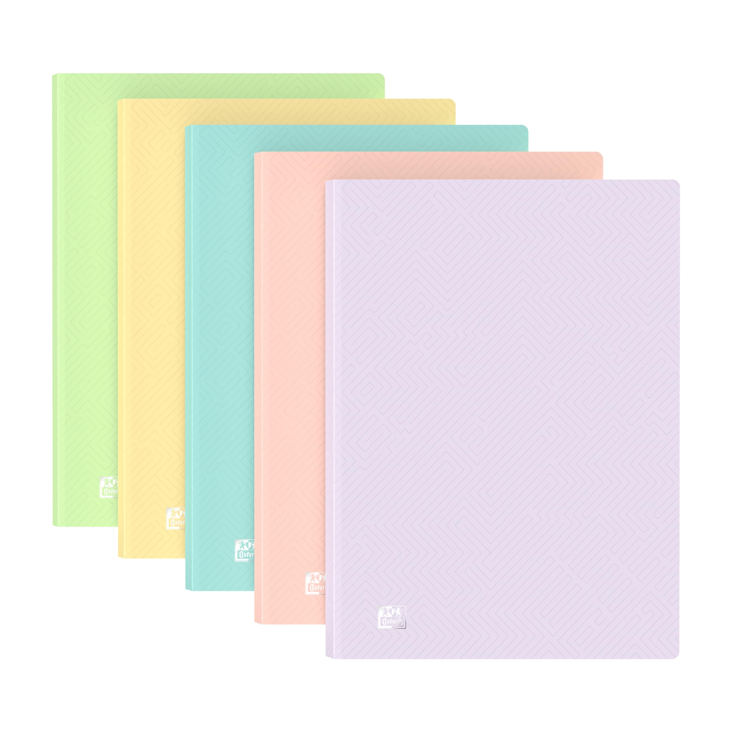 Oxford A4 Display Book, Lightweight & Flexible Folder for Student and Office Opaque Assorted Pastel Colours