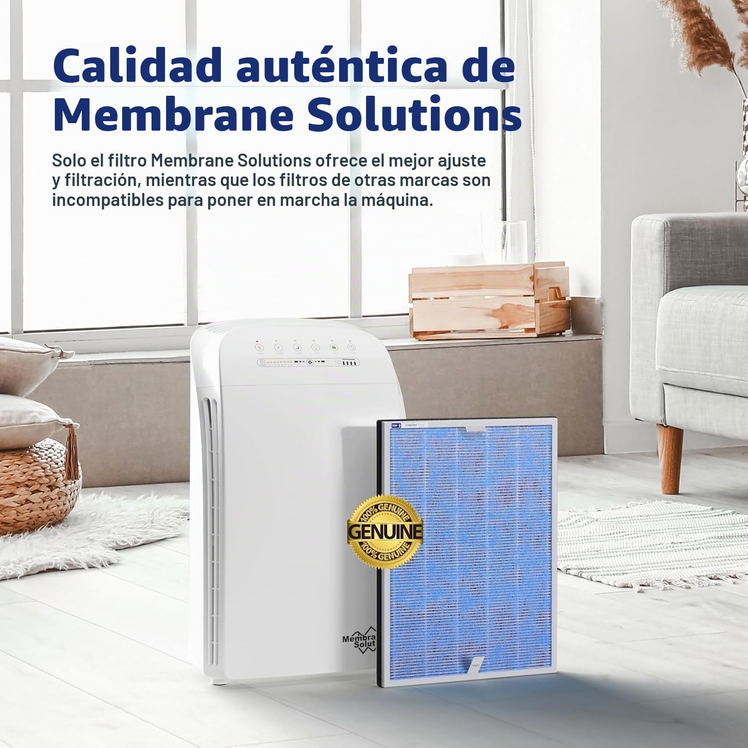 Membrane Solutions MSA3 Purificador de Aire con Filtro HEPA, para Espacio Grande hasta 147 m², Silencioso 22dB, Air Purifier para Alérgicos, Elimina 99,97% de Alergia, Polen, Polvo,Humo, Olores