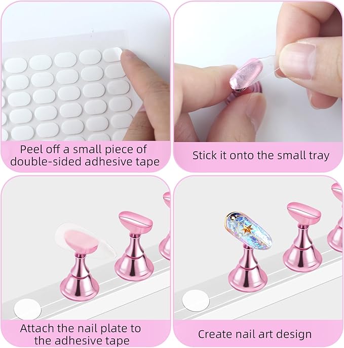 Soporte para Uñas Acrílico con Cinta Adhesiva, Juego de 2 miniatura 7