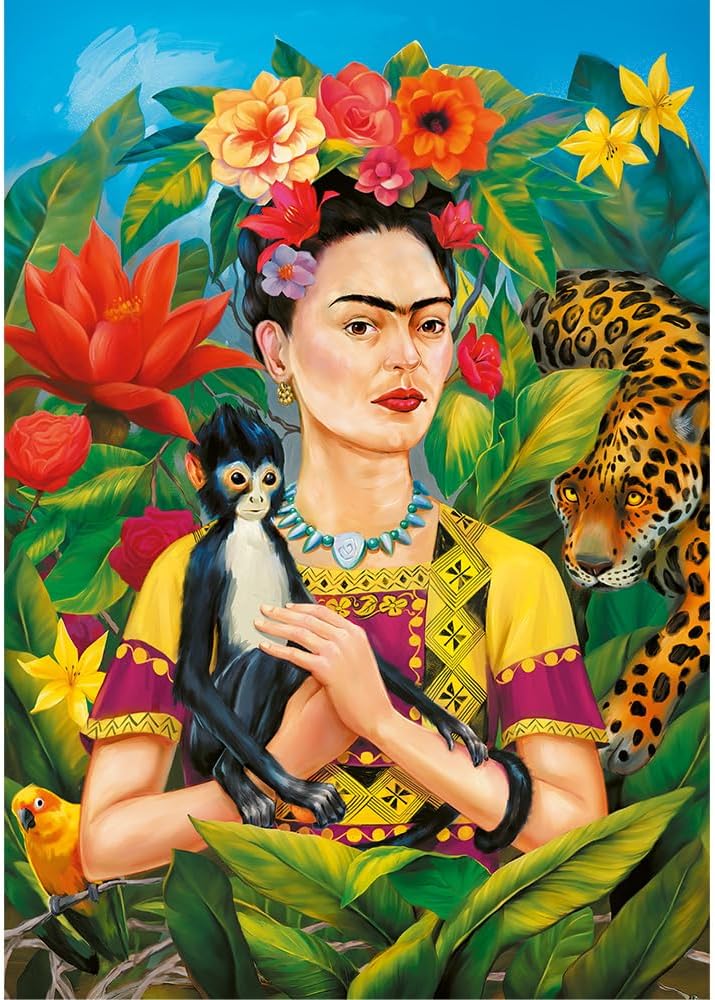 Trefl Premium Plus Quality - Puzzle Frida Kahlo, Portrait in the Jungle - 1000 Pieces, Jigsaw Series by Artist Frida Kahlo, for Adults and Children Aged 14 and up