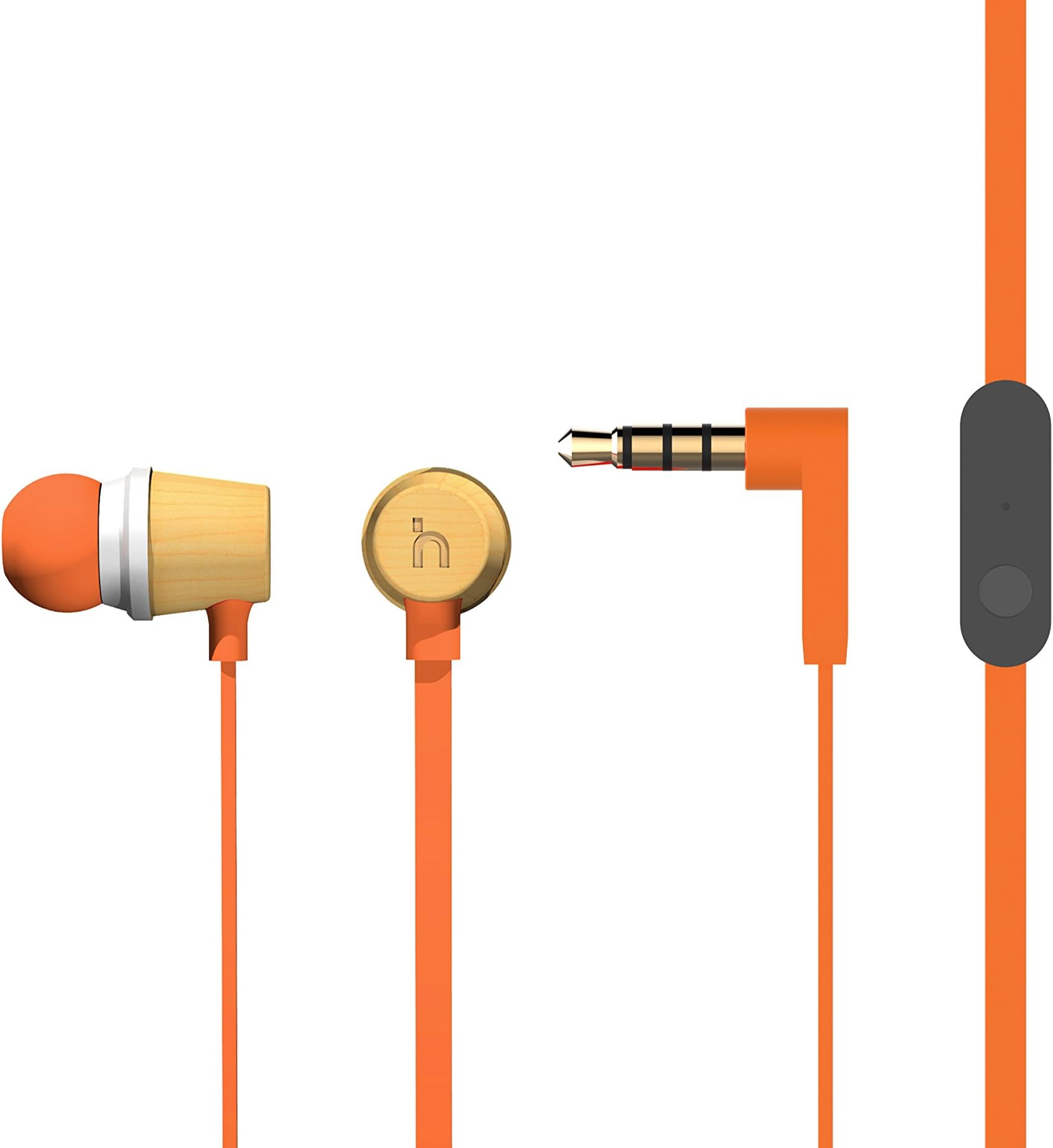 BON5S-ORG In-Ear Stereo Earphone with Microphone, Orange