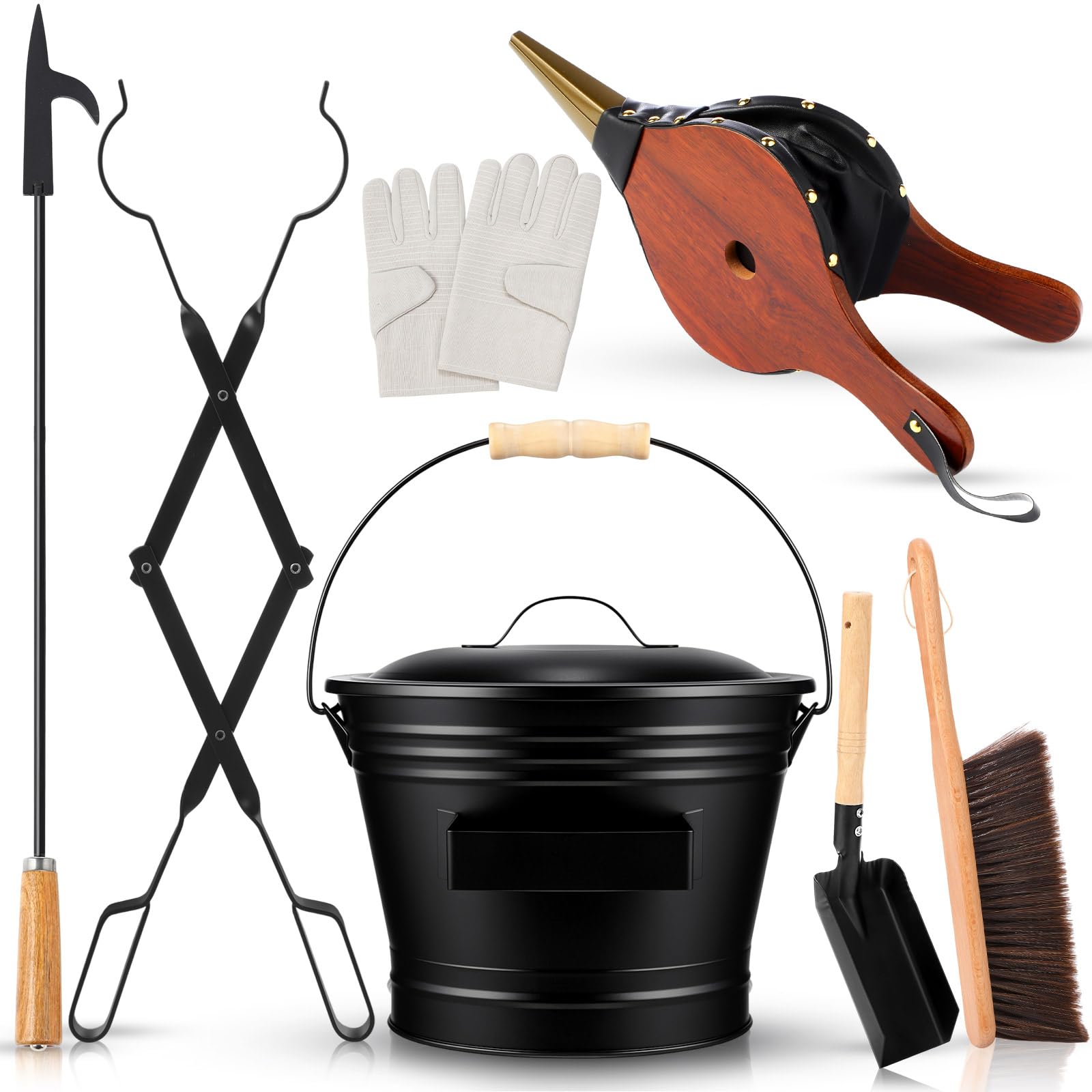 Amazon.com: Patelai 7 Pcs Heavy Duty Fireplace Tool Set with 1.5
