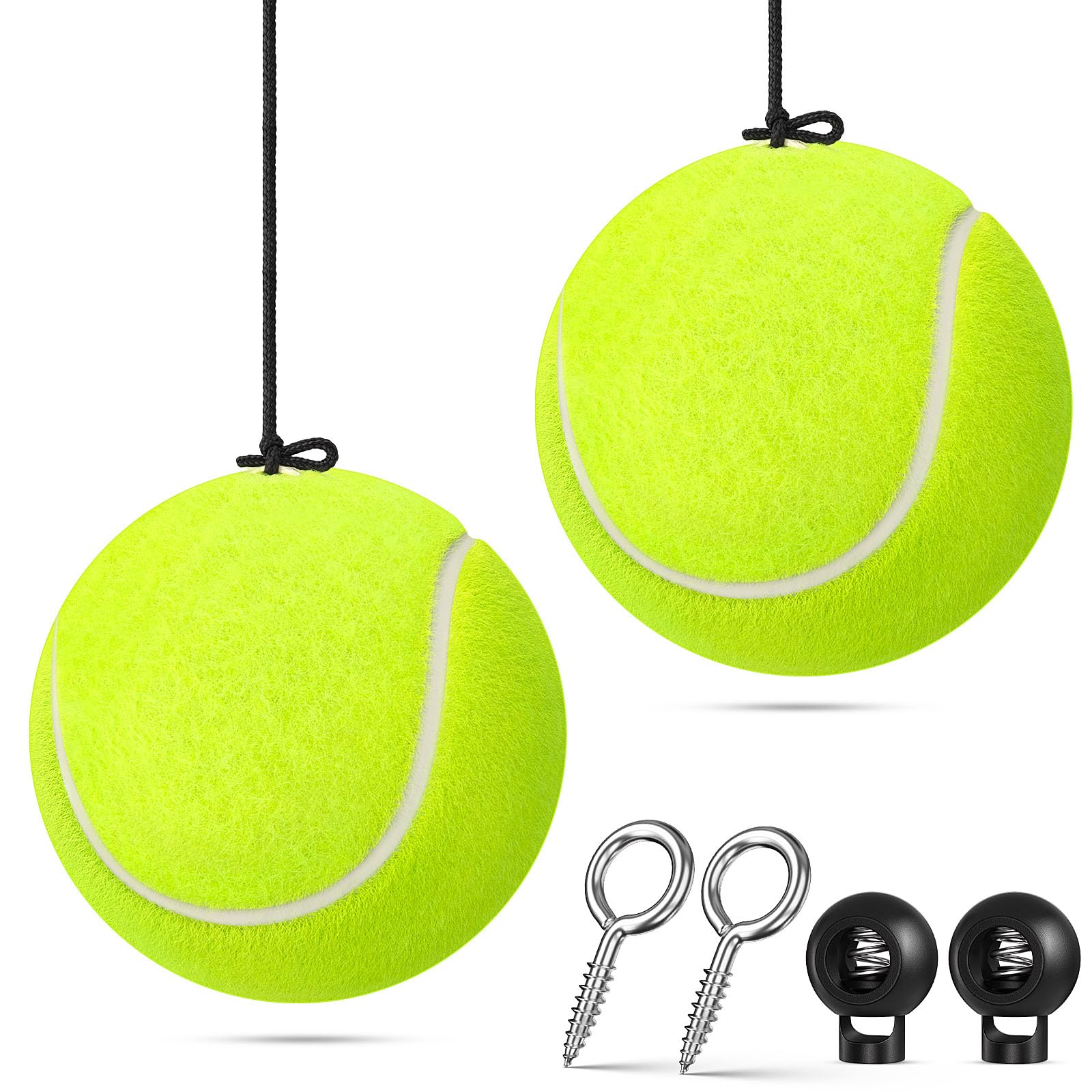 sardvisa 4-packs tennis ball garage parking aid with non-elastic string, precise garage car stop indicator w/adjustment buckle, easy installation, parking stopper assist for garage accessories