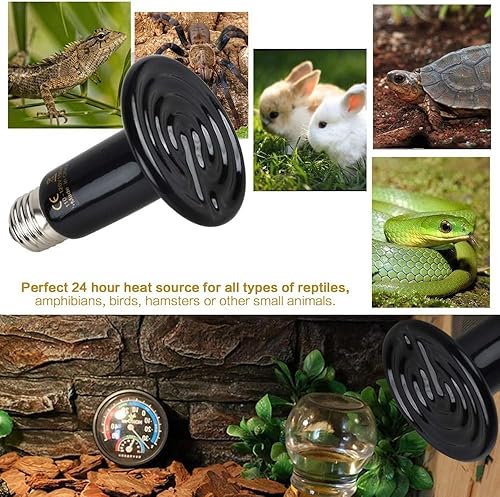Miniatura 25 de Bombilla de cerámica de emisión de calor (250 W, 150 W, 100 W, 60 W) bombilla de cerámica para calentar animales domésticos (reptiles, etc.), 100 W