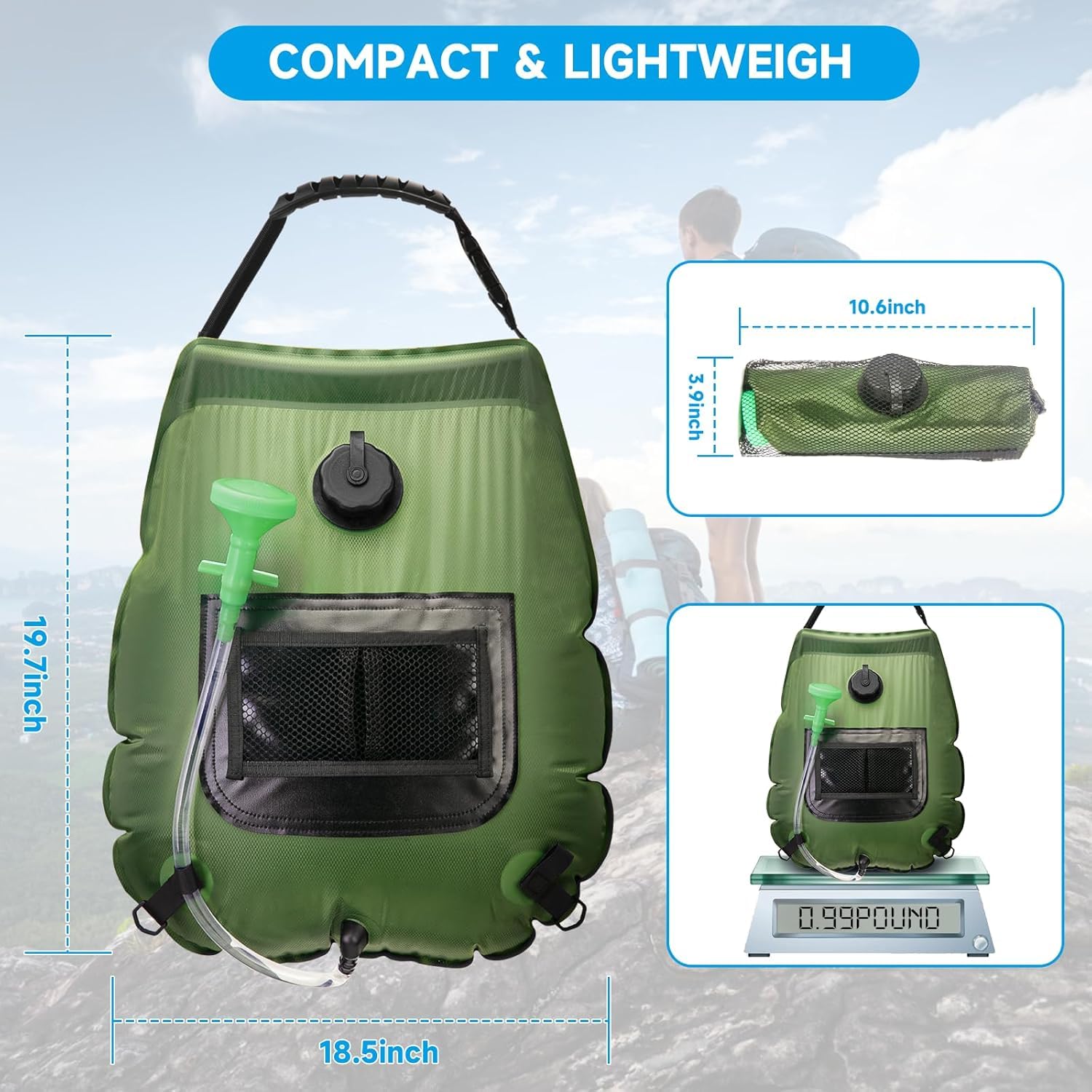 Doccia Solare Portatile ASANMU 20L - Per Campeggio E Outdoor - Foto 2