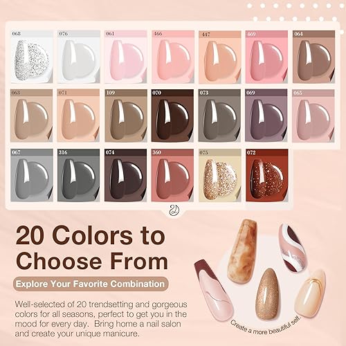 Miniatura 113 de AZUREBEAUTY - Juego de 31 piezas de polvo de inmersión para uñas, 20 colores, morado, azul, purpurina, bandeja de reciclaje de polvo de inmersión