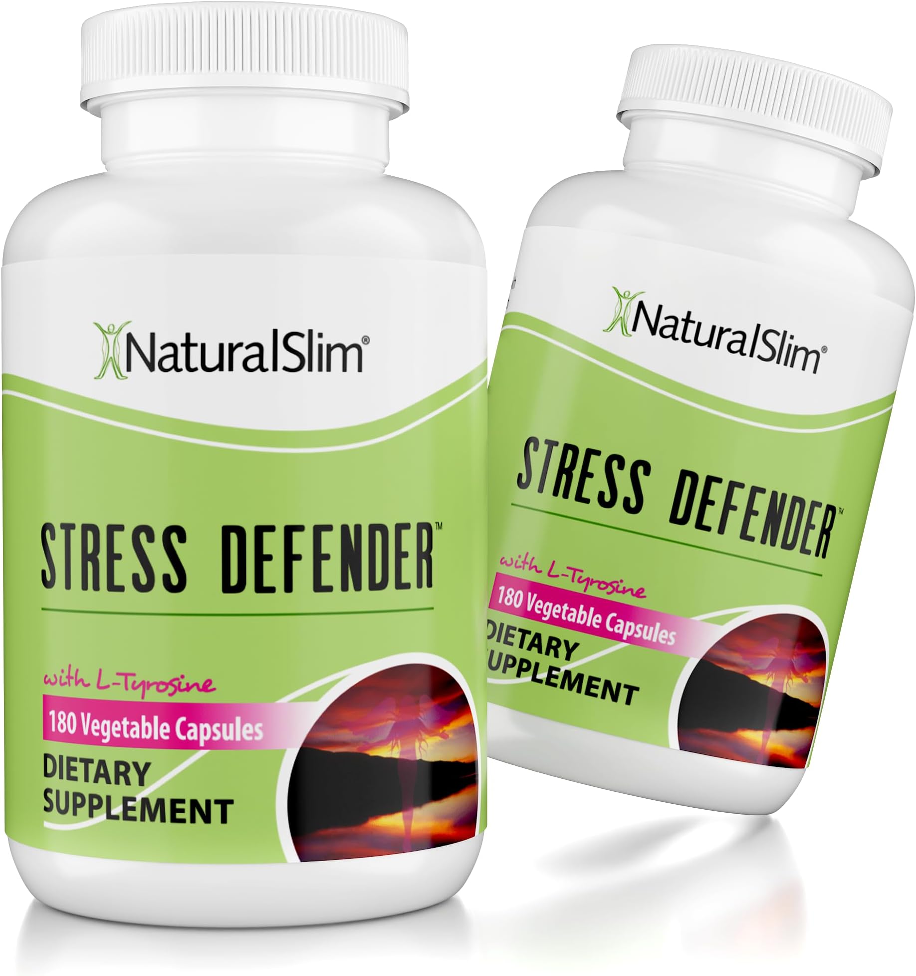 Stress Relief Supplement - Stress Defender, High Cortisol Reducer, Control Cravings, Sleep & Metabolism Support with Vitamin B5 Pantothenic Acid & L Tyrosine 180 Vegetable Capsules 2 Pack