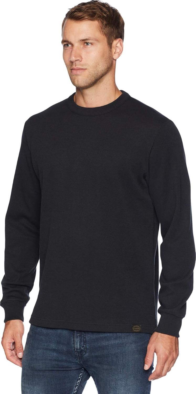 Filson Waffle Knit Thermal Crew Neck Navy 2XL at  Men’s Clothing store