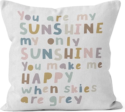 Miniatura 1 de HIWX Funda de almohada You are My Sunshine, funda de almohada decorativa con cita inspiradora de 18 x 18 pulgadas, funda de almohada bohemia con