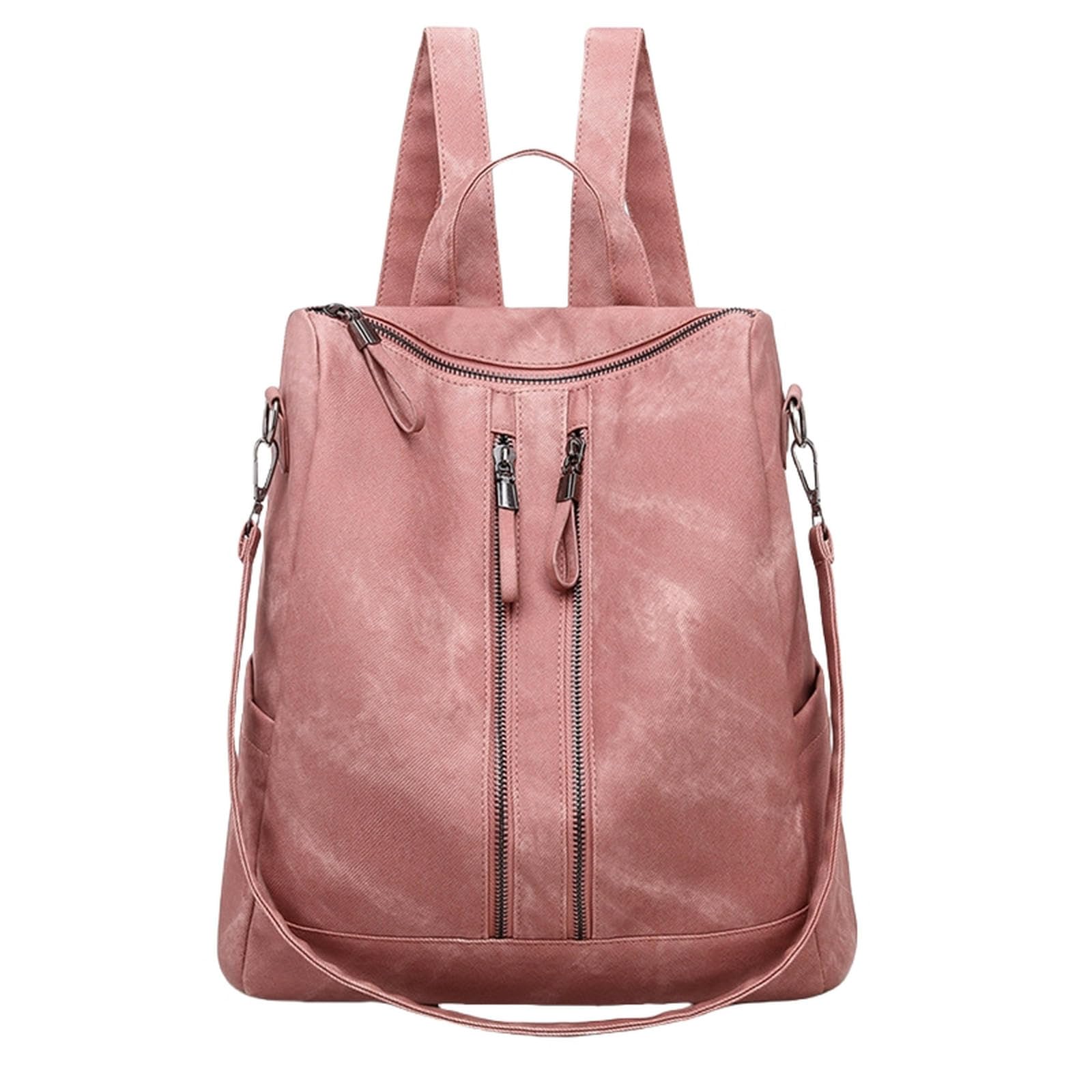 Llcinnorm Women's P.i.n.k Llcinnormanti Theft Backpack For Lightweight Pu Backpack Anti-Theft Fashion Travel Multipurpose Convertible Purse Shoulder Bag Handbag