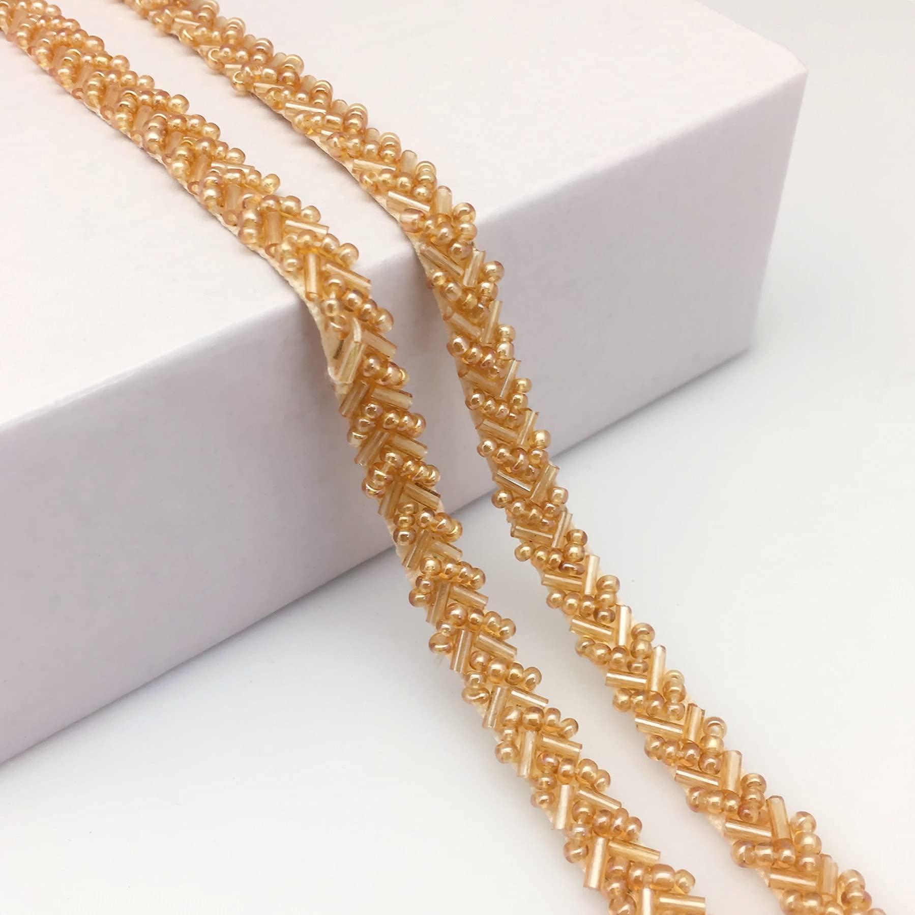 Photo 1 of **UNTESTED**
FQTANJU 2 Yards Beaded Crystal Rhinestone Applique, Rhinestones Trim for DIY Dress Brida Sash Crystal Beaded Applique for Party and Other Formal Occasion, Golden Yellow