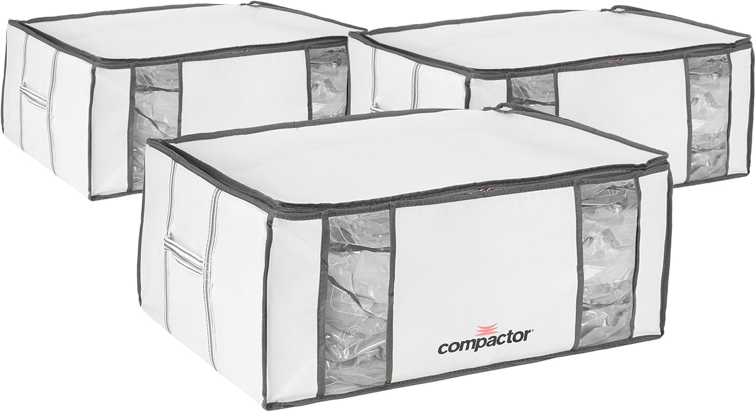 Compactor XXL 3 Vacuum Storage Bag & 3 Semi-Rigid Box, Closet Organizer, 210L