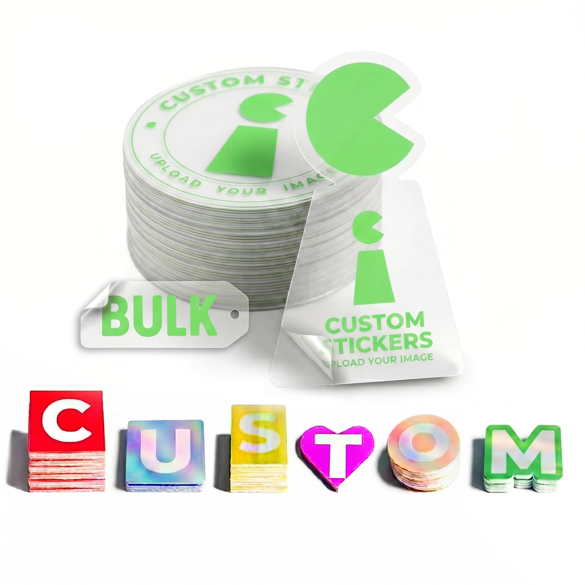 Inkelligent Custom Stickers, Transparent Vinyl 1"-10" (Min 50Pcs)