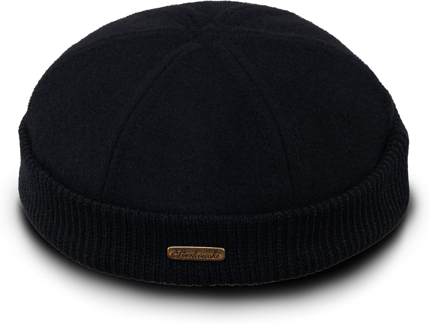 Sterkowski Navy Watch | 100% Wool Beanie for Men and Women | Warm Classic Seaman Hat with Ribbed Band