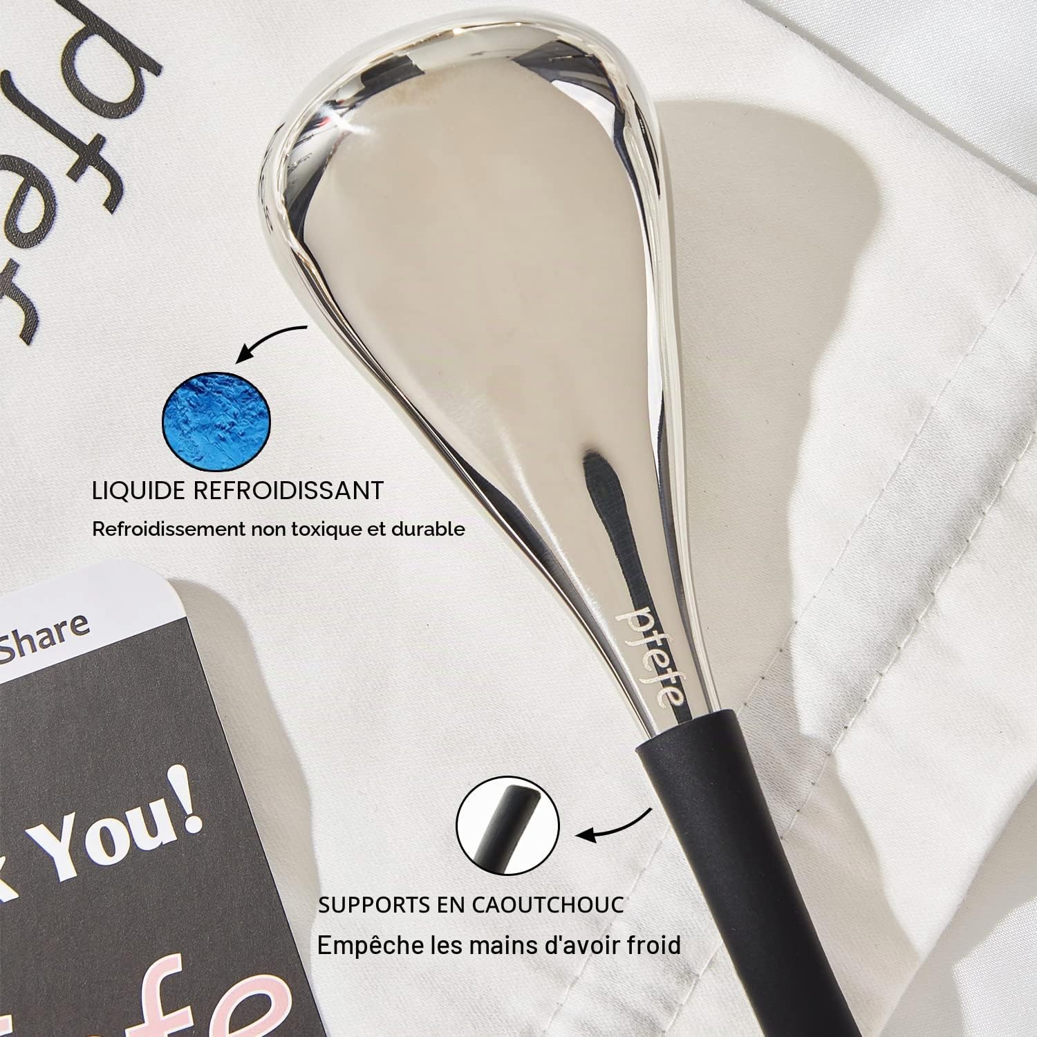 Pfefe Cryo Sticks Ice Globes - Outils de Soins de la Peau du Visage et Des Yeux - Bâtons de Cryo en Acier Inoxydable Pour - Globes de Massage Rafraîchissant Avec étui de Rangement