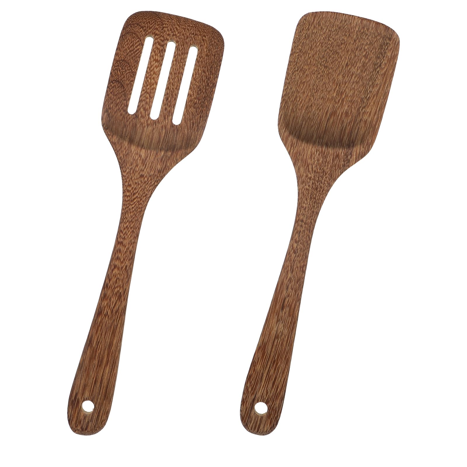 TIESOME2 PCS Wooden Spatula, Non Stick Wooden Spoons Cooking Utensils Durable Heat Resistant Wood Spatulas for Cooking Kitchen Tools for Cooking Stirring Frying Mixing
