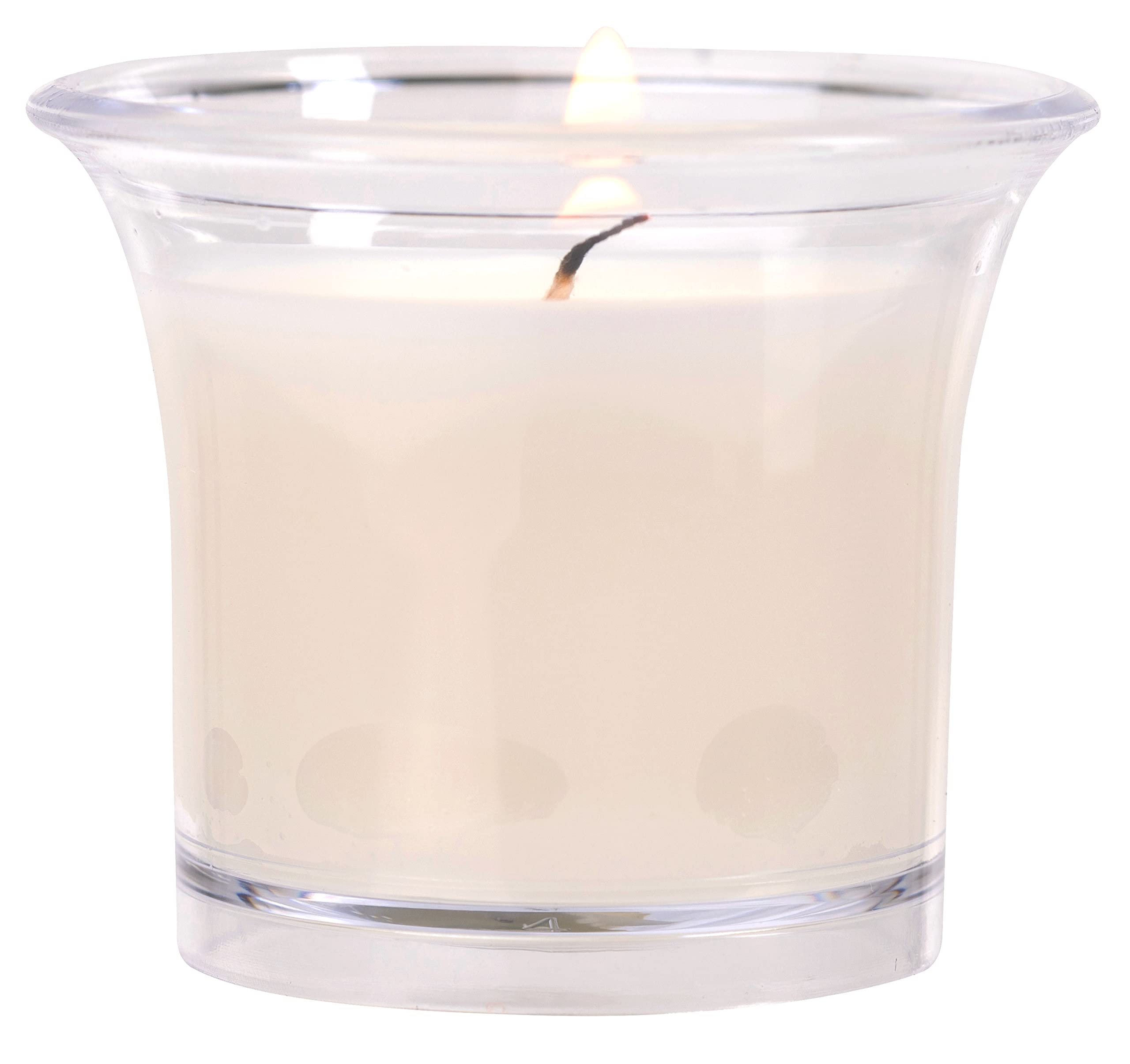 Hyoola Bougies Parfumées Votives Bougies Bougeoir Transparent - Lys - Durée de Combustion 12 Heures - Lot de 4 - Fabrication Européenne