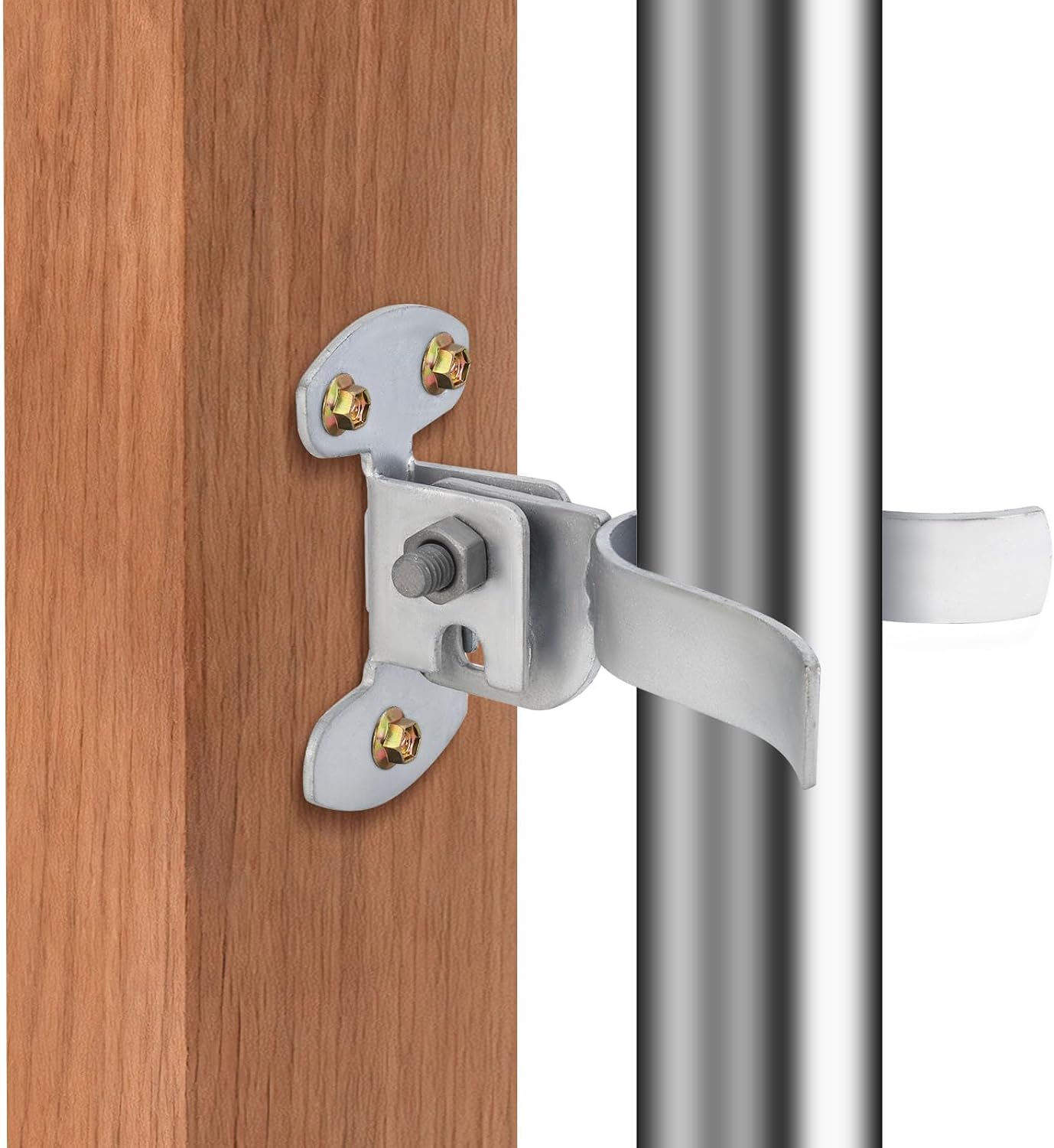1-3/8" Flat Back Wall Mount Chain Link Fork Latch, Gate Latches for Metal Gates with Screws or Lag Bolt for Gate Frames, Gate Fork Latch with Padlock Hole, for Gate Frames,