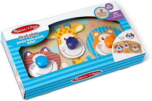 Miniatura 6 de Melissa & Doug First Play - Rompecabezas de madera Jumbo con diseño de safari (3 piezas)