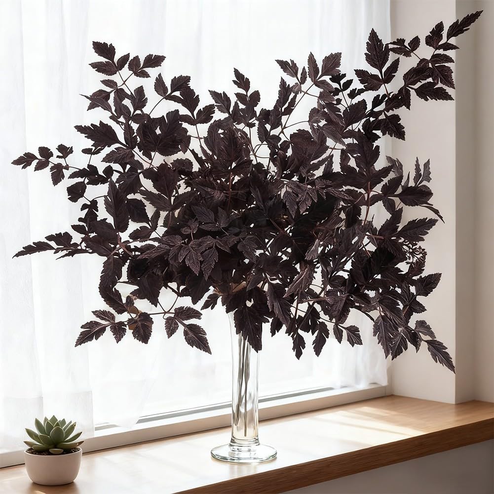 Lila künstliche Cimicifuga Blätter 6 Stück 80cm