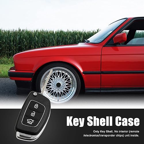 Miniatura 2 de Uxcell - Carcasa plegable sin cortar con 3 botones para Hyundai Santa Fe 2013 2015