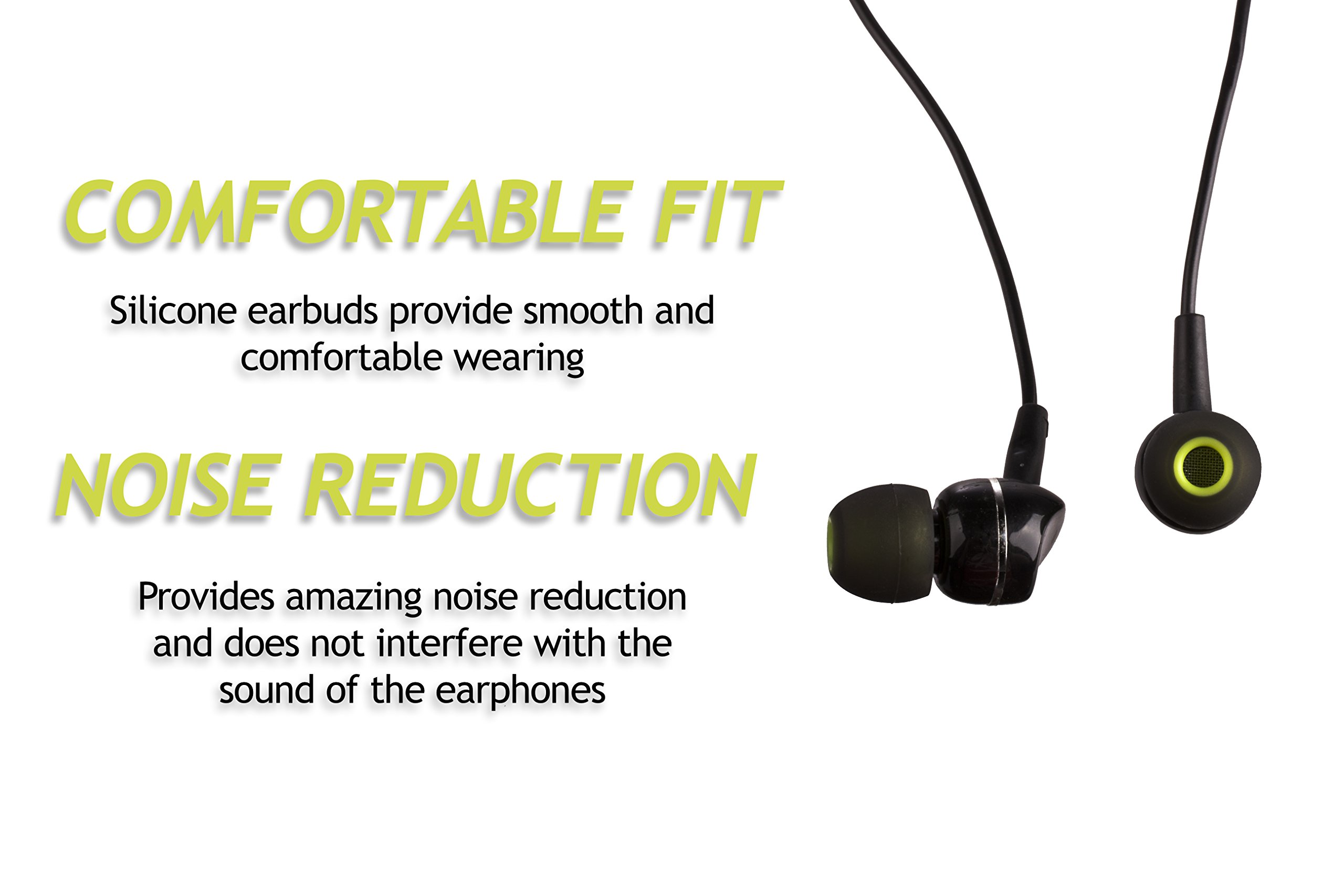 Xcessor (L 7 Pares (14 Piezas) de Silicona de Reemplazo en Los Auriculares de Oído, Auriculares de Tamaño Grande. Auriculares de Reemplazo para los Populares Auriculares Intrauditivos. Negro/Verde — view 3