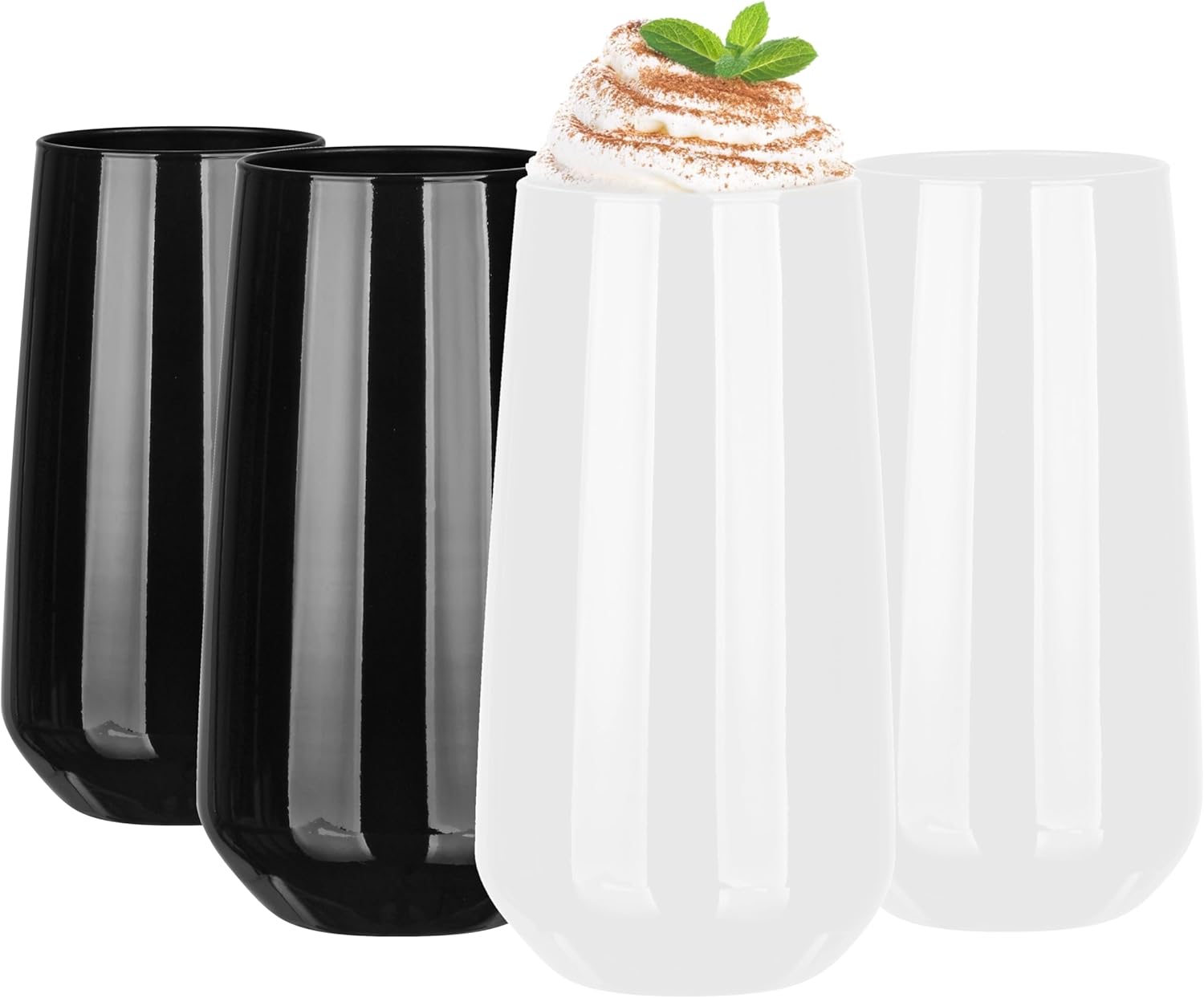 Glasmark Krosno, 430 ml, Set of 4, Drinking Glasses, Long Drink Glasses, Water Glasses, Juice Glasses, Cocktail Glasses, Dishwasher Safe, Perfect for Home, Restaurants and Parties