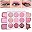 AMY\'S DIARY Pink Shimmer Eye Shadow Makeup Palette 9 Colors, Highly Pigmented Matte Glitter Shimmer Pearl Waterproof Party Sparkling Eyeshadow Palette (02)