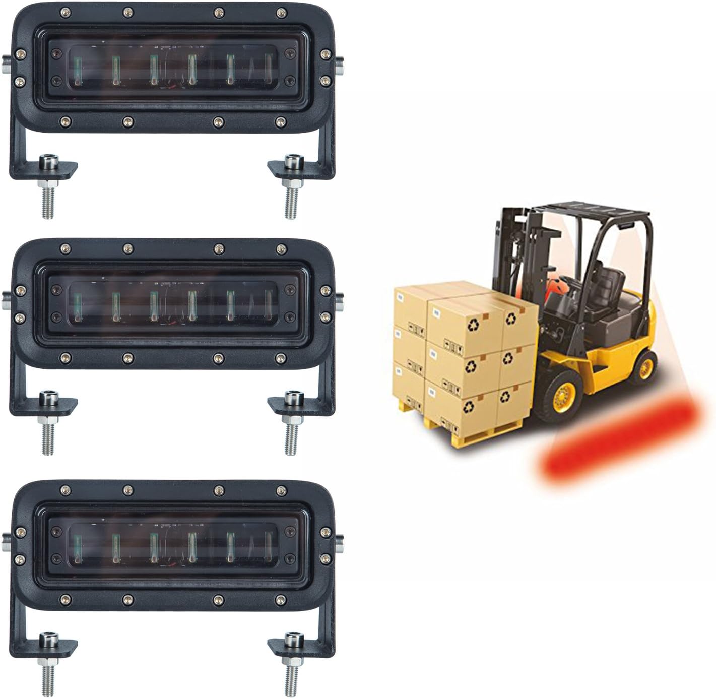 Aokairuisi LED Forklift Safety Light Warehouse Danger Area Light 30W Red Cree LED Warning Light Forklift Truck Security Indicator Light ?3 Pack?