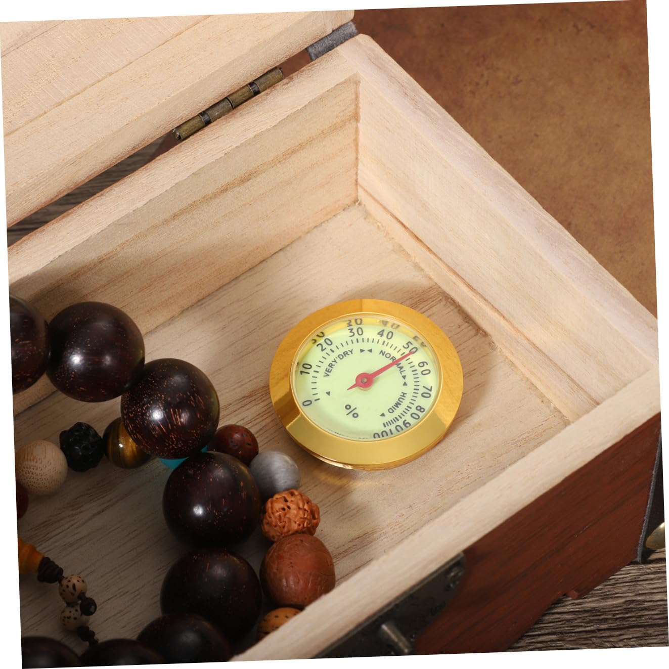Analog Cigar Humidor Hygrometer Round Mechanical Gauge for Humidifier Storage Box Humidity Gauge