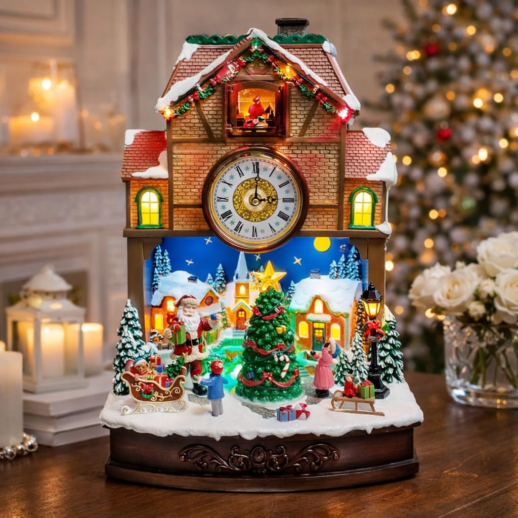 ヴィンテージ　サンタクロース 壁掛け時計 It's Christmas Time 30cm レコード盤 壁掛け時計 ピーター・パン Peter Pan 妖精