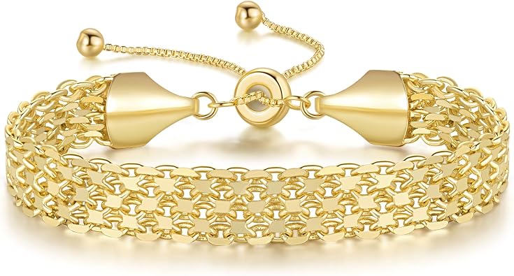 Gold Bracelet Stack 14K Gold Bracelets for Women Chunky Delicate Tapestry of Elegance Dainty Bracelet for Women