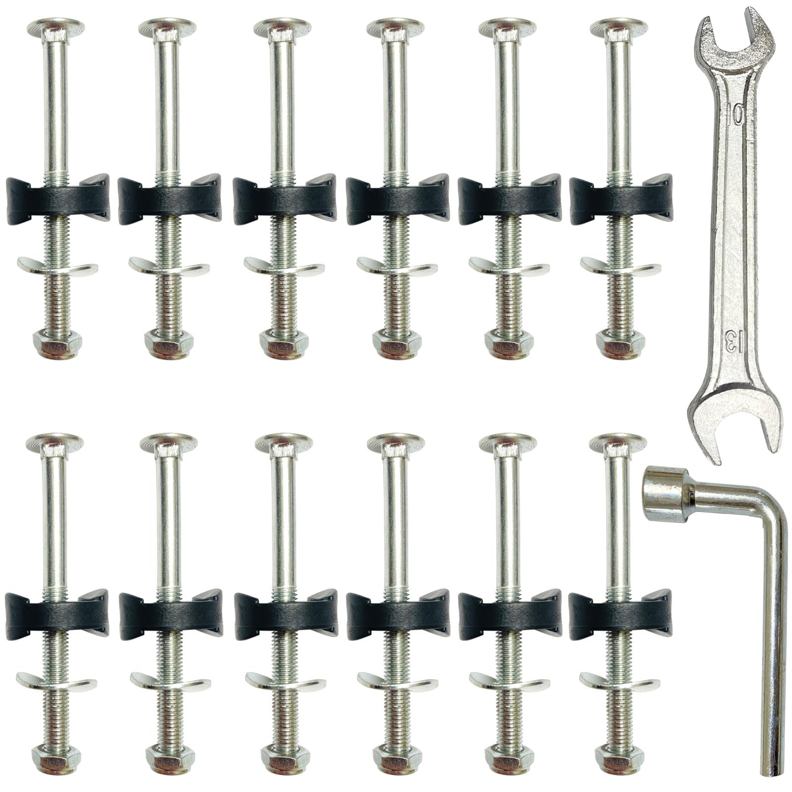 12 PCS Long Trampoline Screws 3.15 Inch, Anti-Loose Trampoline Bolts and Nuts, Trampoline Replacement Parts, with Screw Installation Tools (Screw