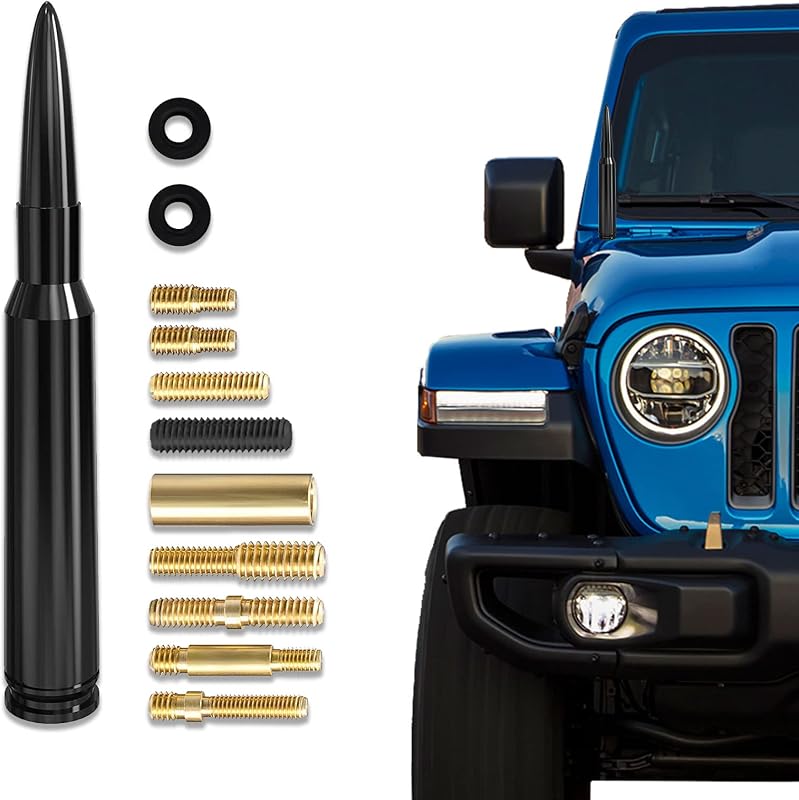 Car Truck Bullet Antenna, Vehicle Bullet Antenna Mast | Bullet Antenna Car Replacement Antenna Compatible with Ford F150 F250 F350 Super Duty Raptor Dodge RAM 1500 2500 3500