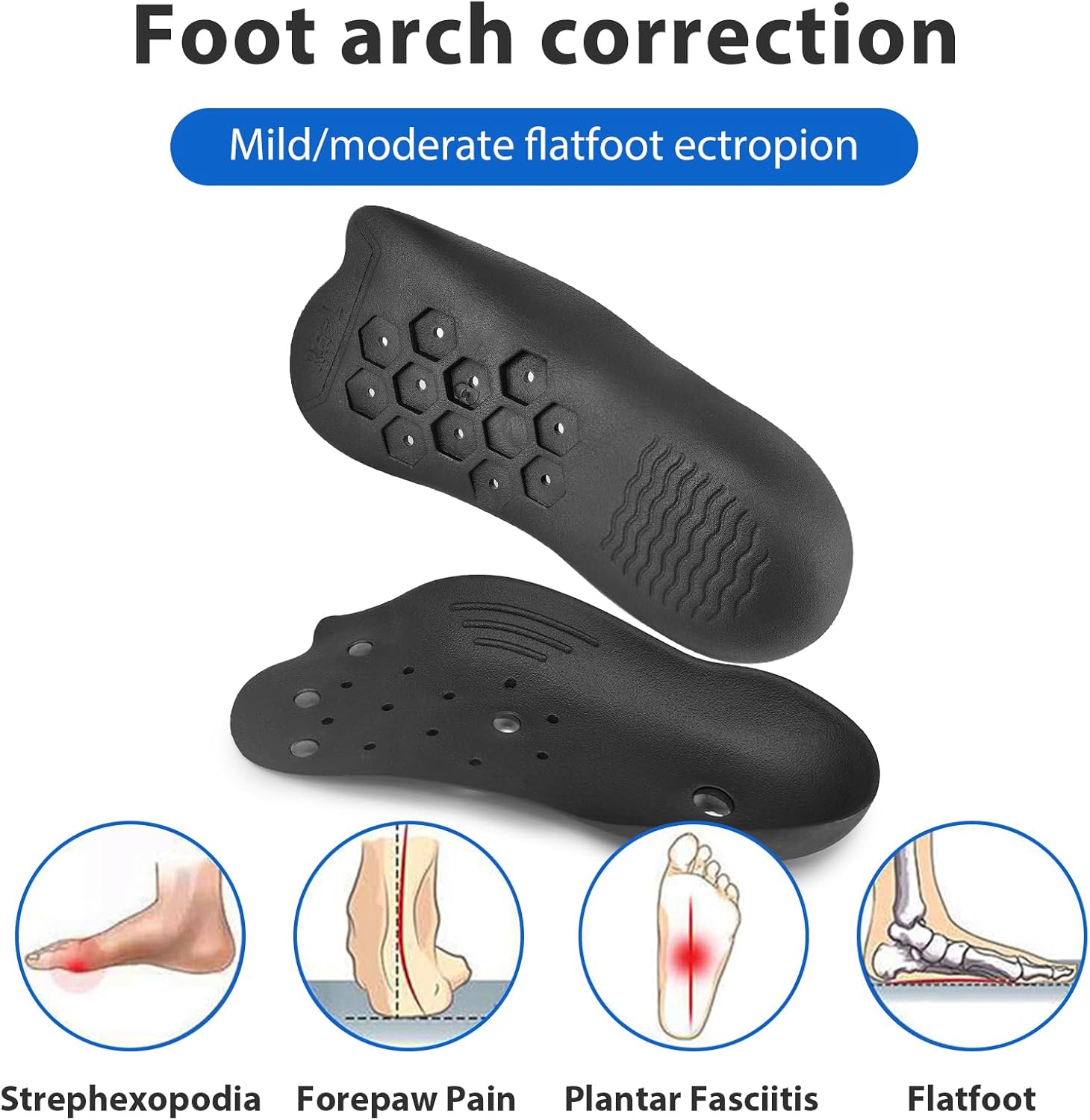 3/4 Orthotics Shoe Insoles for Men Women, Magnetic Massage Arch Supports Shoe Inserts for Plantar Fasciitis, Flat Feet, Over-Pronationand Heel Pain (Mens 4-6/Womens 6-8) - Image 4