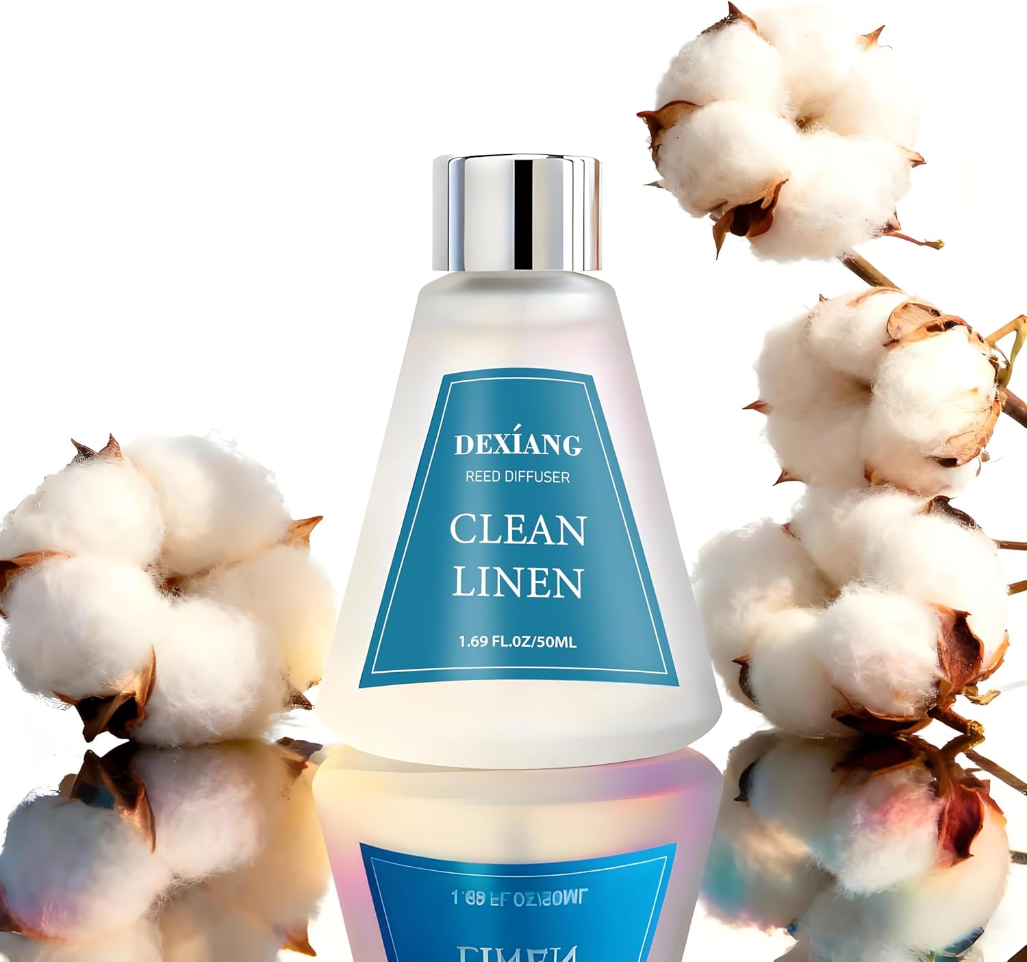 Reed Diffuser Set of 3 Pack, Lemon Verbena/Mango Passion Fruit/Clean Linen Oil Diffuser Reed Diffusers for for Home, Bathroom, Office Decor, 1.7 Fl.oz, Total 5.1Oz