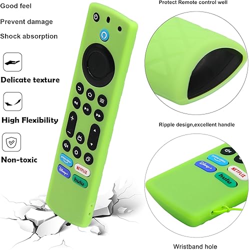 Miniatura 3 de Pinowu Funda de silicona para control remoto (2 piezas, brilla en la oscuridad) para Firestick 4K Max (2), ToshibaInsigniaPioneerOmni (QLED) Series