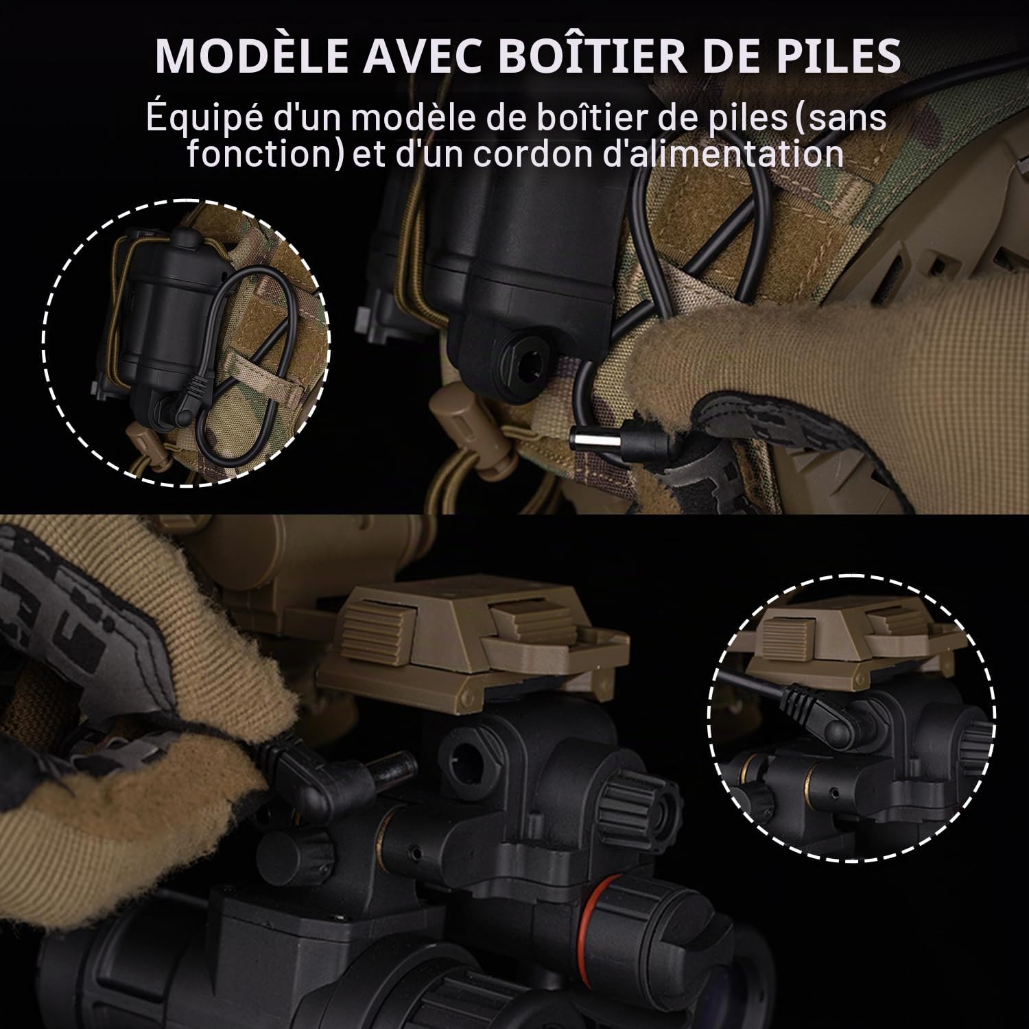 Zhongren Lunettes de Vision Nocturne Monture Cosplay Prop Tactique Modèle factice Lunettes de Vision Nocturne Jumelles à Quatre Tubes sans Fonction NVG Modèle en Plastique (modèle AN/PVS31, Noir)