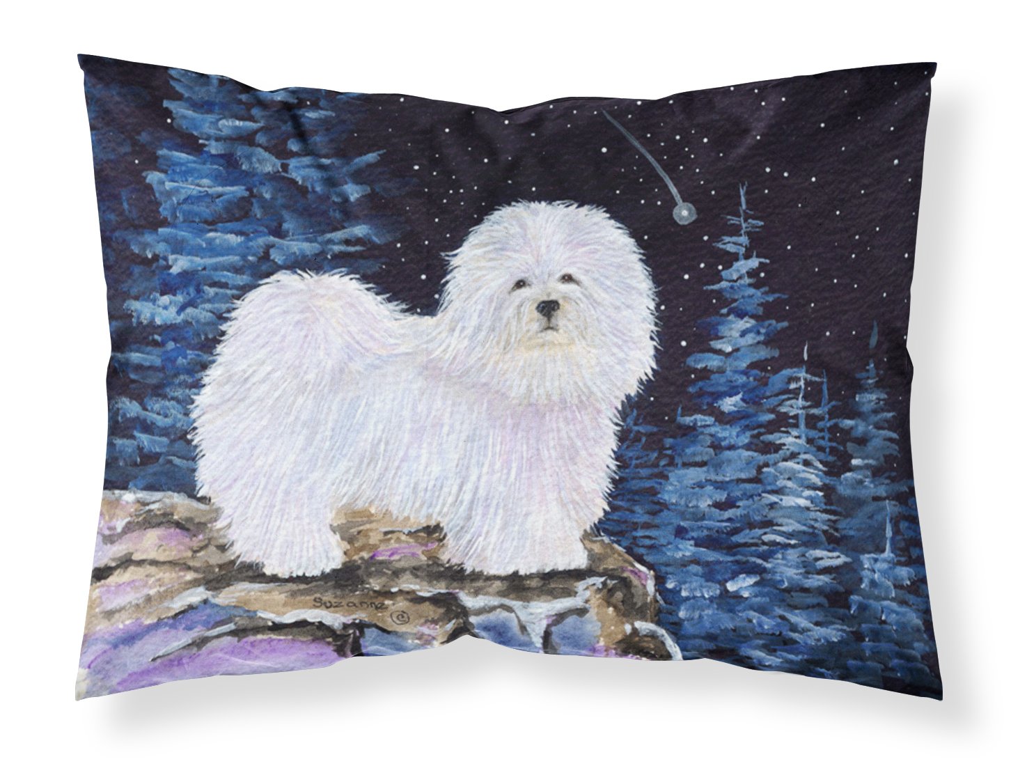 Taie d'oreiller Coton de Tuléar grand format imprimé multicolore