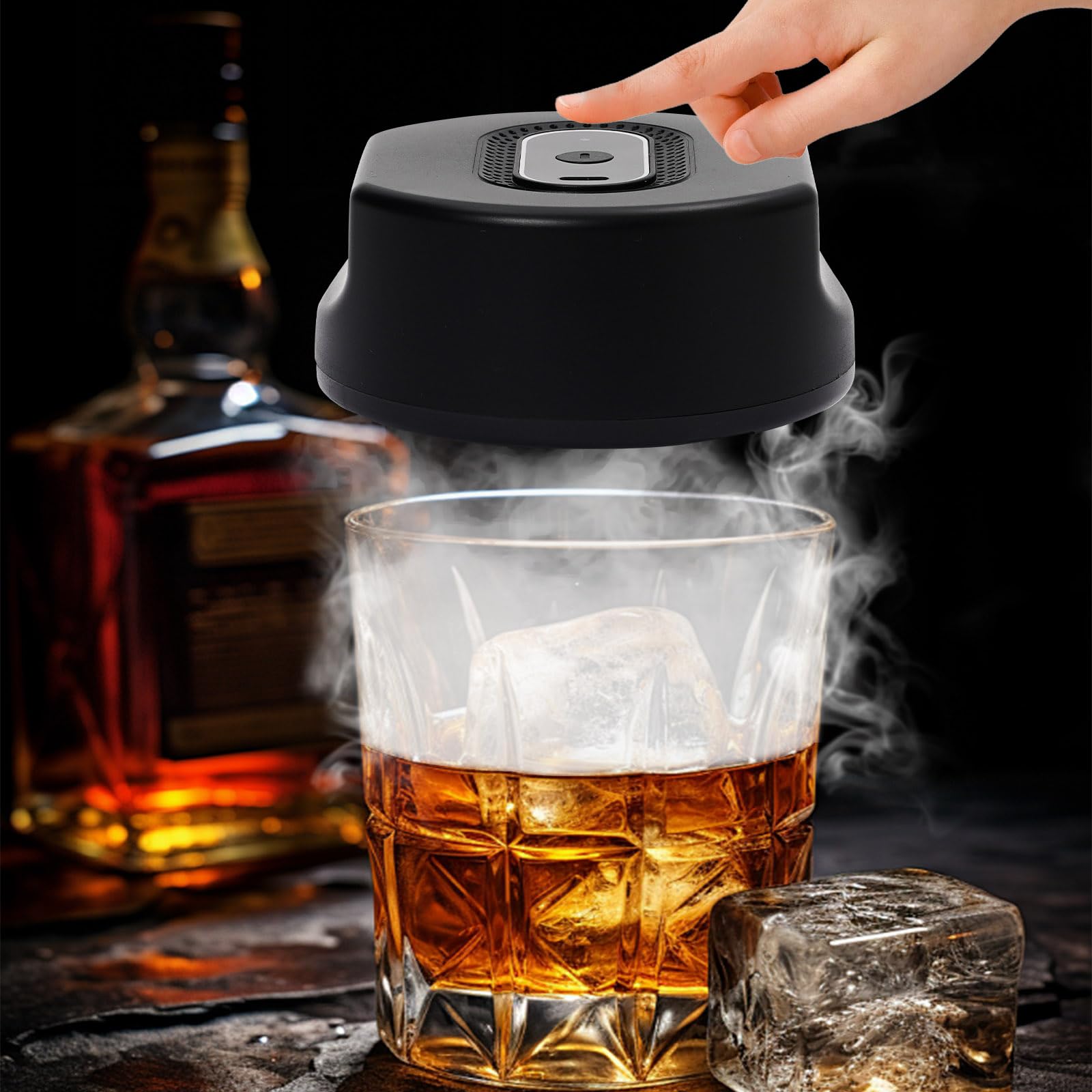 Kit Fumoir Whisky Électrique avec 6 Arômes de Copeaux de Bois, Fumoirs Boissons à l'ancienne, Kit de Fumoir pour Whisky pour Bourbon Cocktails, Cadeau pour Père, Anniversaire, Amateur de Cocktail