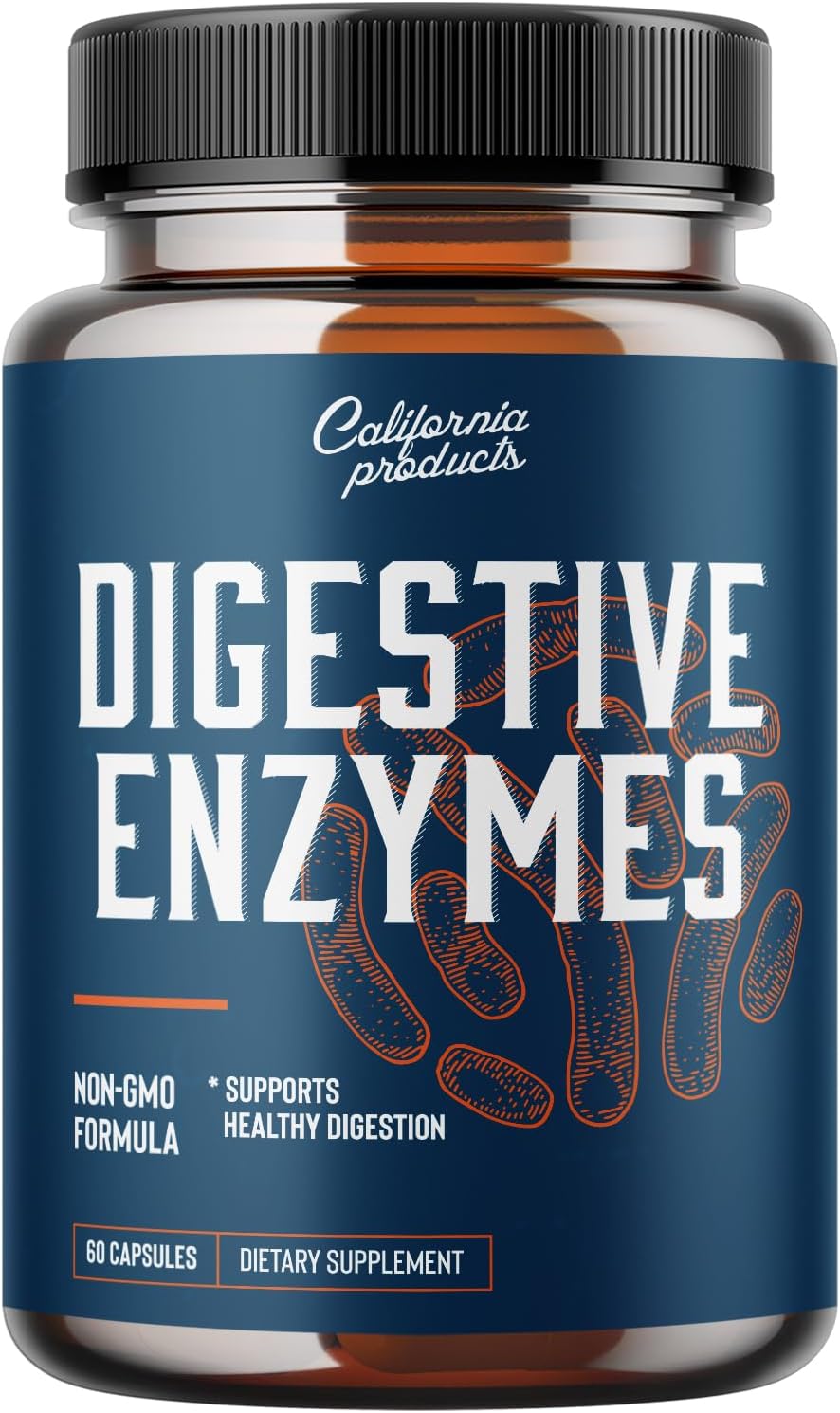 Pure Digestive Enzyme Capsules with Lipase Amylase Protease – Aids Digestive System Natural Immune System Booster – Breaks Down Carbohydrates Reduce Bloating Gas Digestive Enzymes Pills