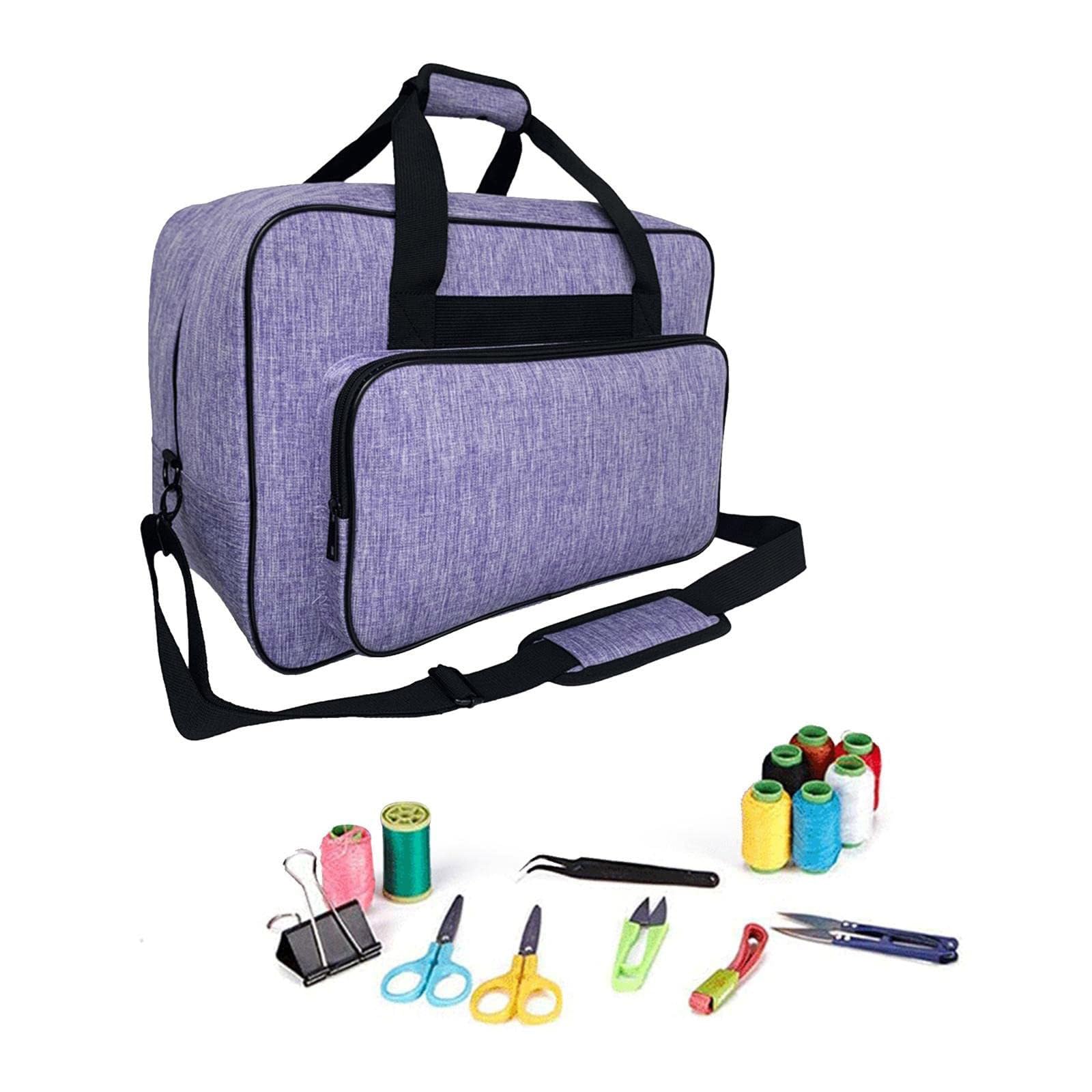 Bolsa de transporte para máquina de coser, a prueba de polvo, con asas, para llevar con asas, gris claro, Talla única
