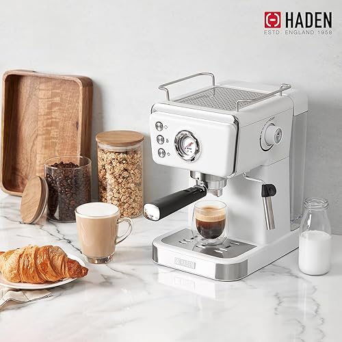 Miniatura 6 de HADEN Barista Brew - Cafetera de café expreso, de acero inoxidable con función espumador de leche y vaporizador y tanque de agua de 1.5 L, color