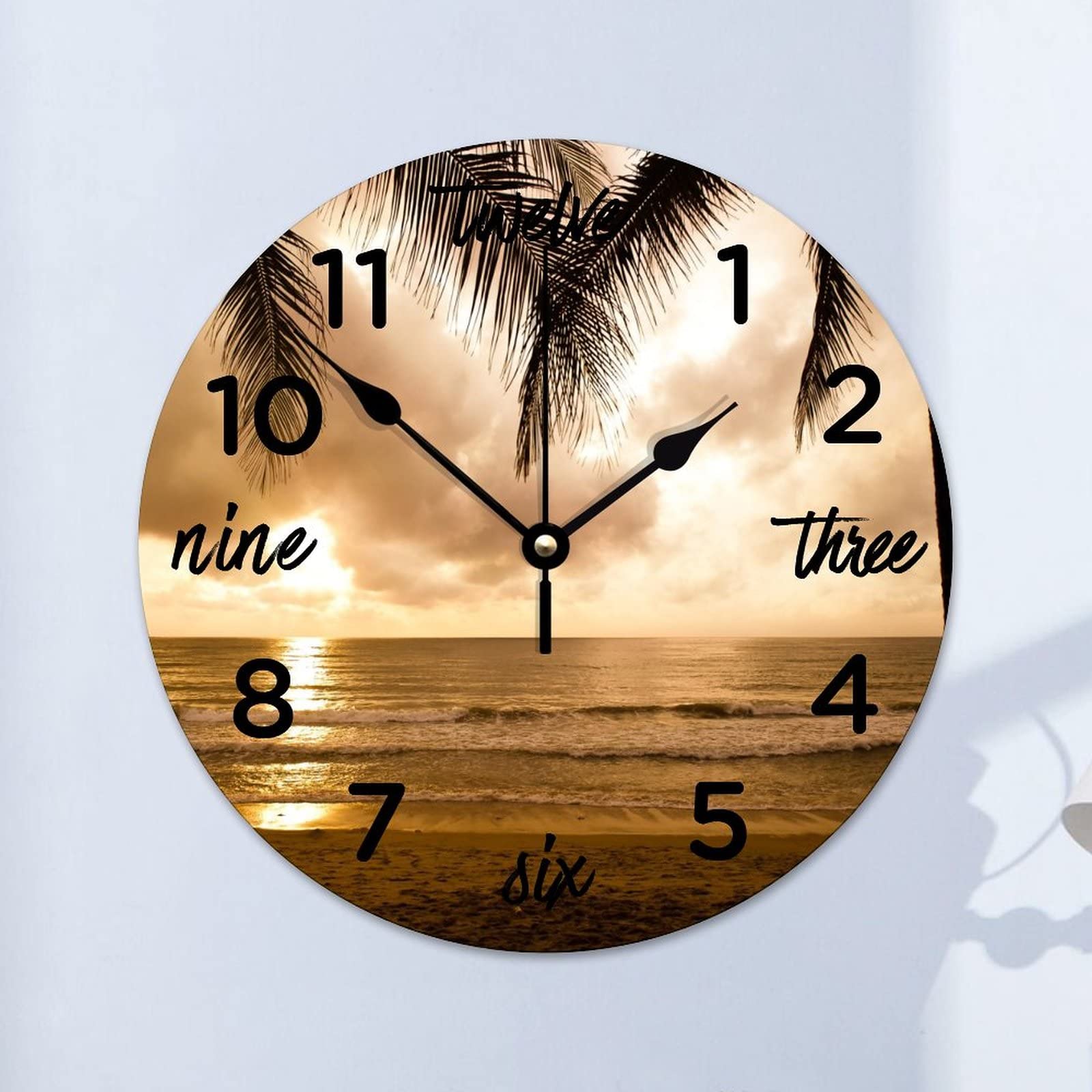 Horloge murale en bois de palmier à offrir pour une crémaillère ou un anniversaire