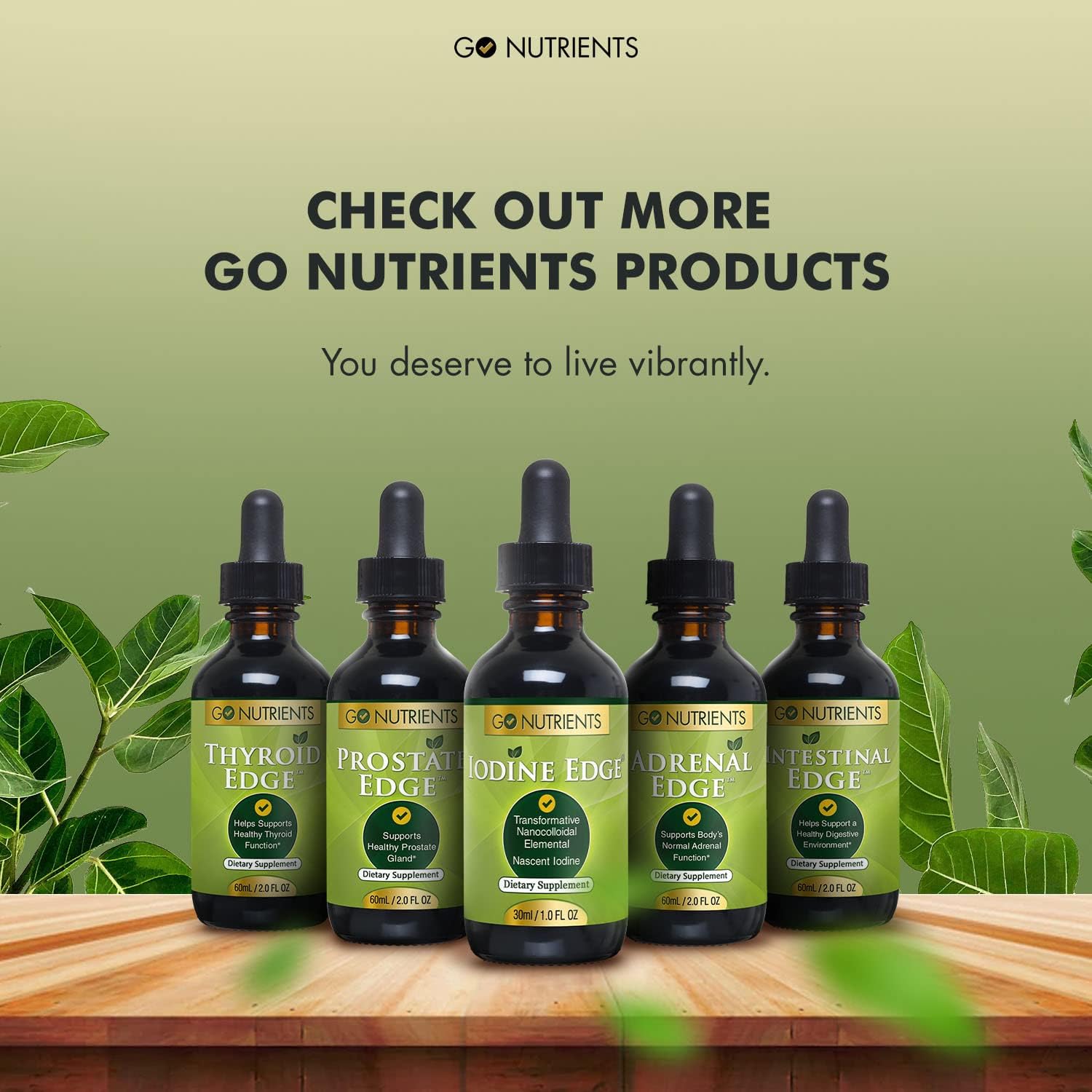 Go Nutrients Nascent Iodine Supplement - High Potency Liquid Drops - Non-GMO, Gluten-Free Iodine Edge Supplement - 30 ml (1.0 fl oz) : Health & Household