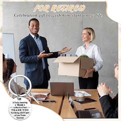 Miniatura 5 de Kigeli 72 piezas de regalos de agradecimiento a granel para empleados, 24 llaveros inspiradores para compañeros de trabajo, 24 bolsas de organza