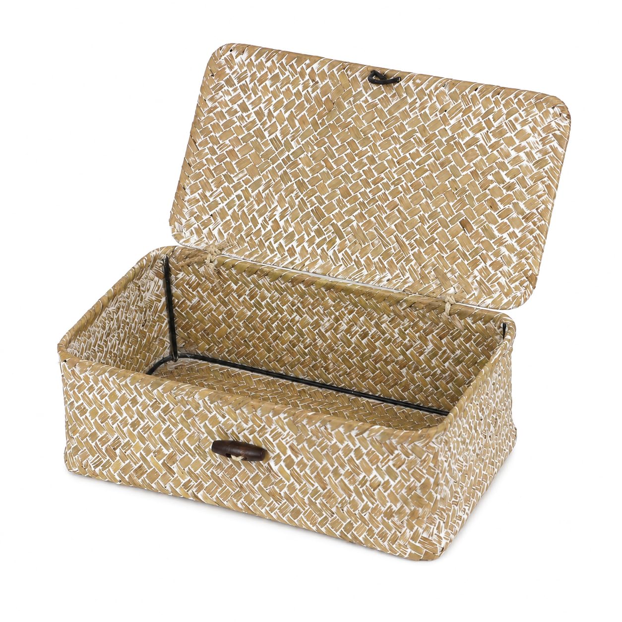 Storage Basket with Lid, Small, Whitewash event rental