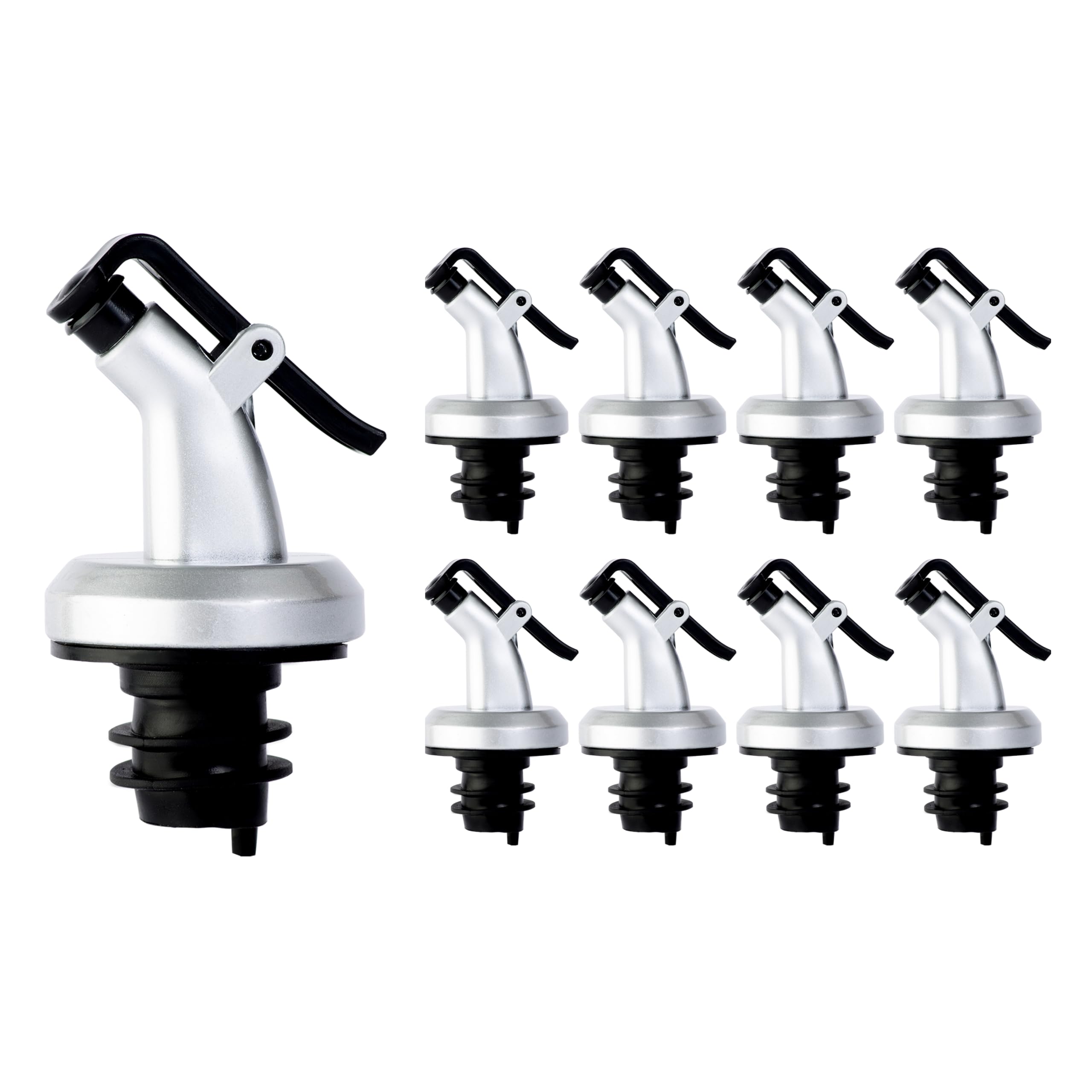GWOZI Olive Oil Dispenser Spout - Plastic Olive Oil Spout 8 Pcs - Oil Bottle Spout with Dust Caps - Leakproof Pourer Spouts for Oil, Vinegar, Wine, Liquor, Syrup, Juice