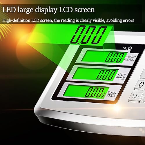 Miniatura 6 de Báscula de plataforma industrial de piso de 660 libras con barandilla extraíble Balanza digital con precisión LB/KG Displa plegable para pesar