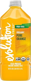 Evolution Fresh Organic Pure Pulp Free Orange Juice, 100% Cold-Pressed Orange Juice, Excellent Source of Antioxidant Vitamin C, 59 fl oz